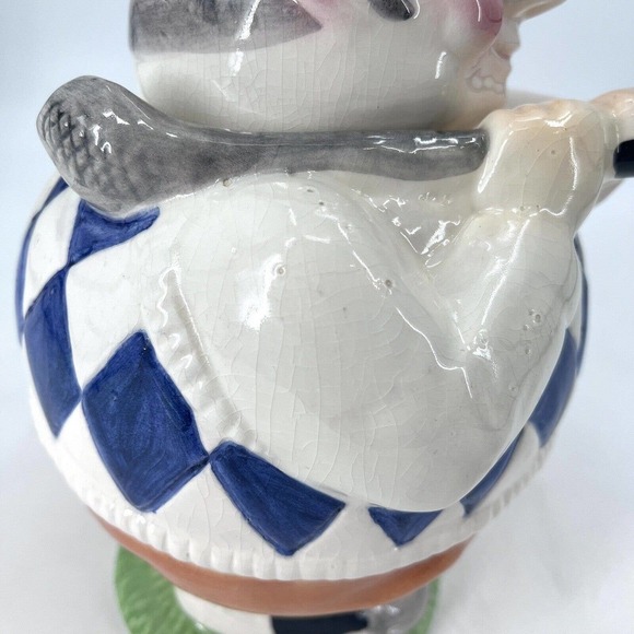 Vintage Unique San Miguel Ceramic Golfer Man Cookie Jar Canister Golf Home Decor - Picture 4 of 12